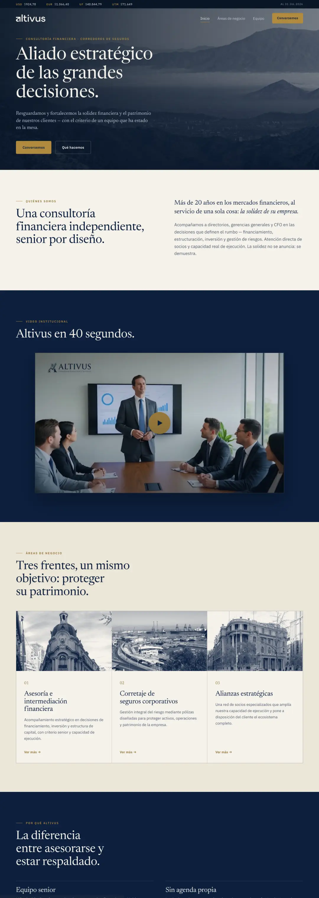 Captura de Altivus — Consultoría financiera · Seguros
