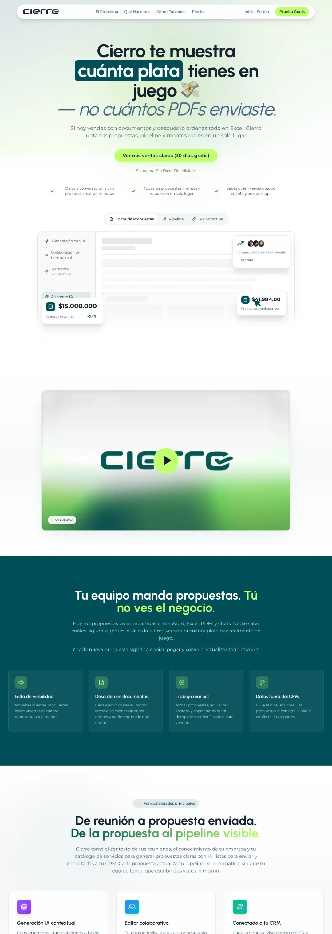 Captura de Cierro — Plataforma propia · Ventas