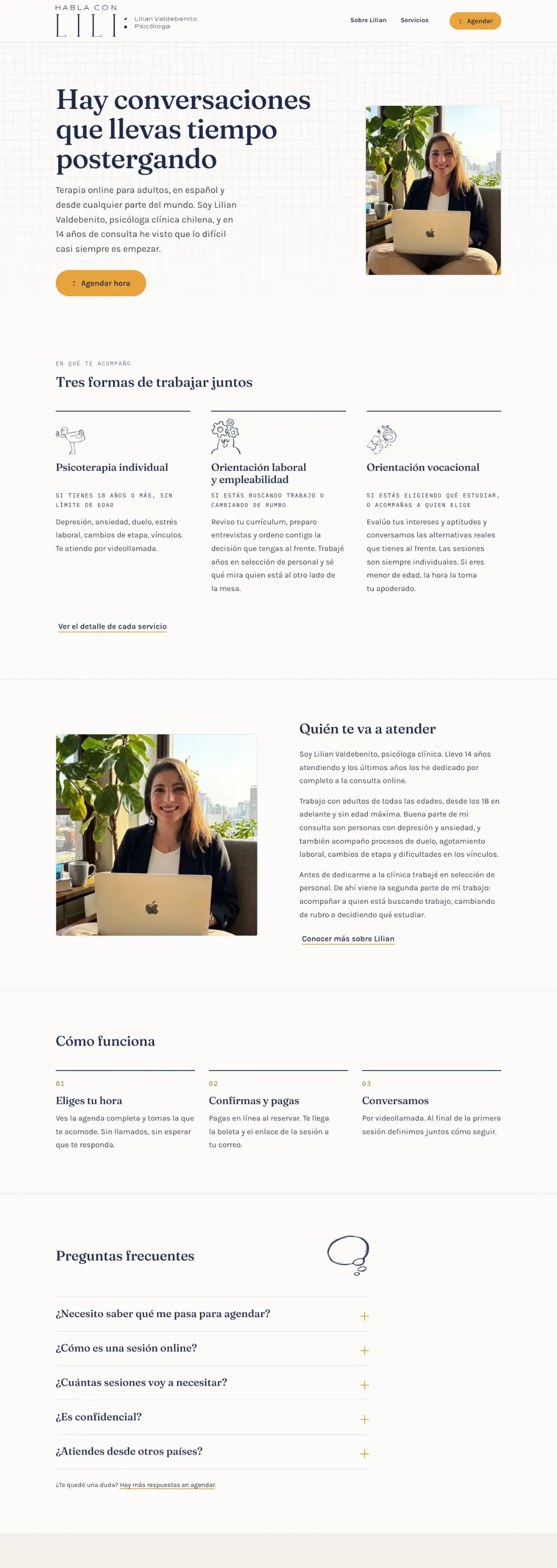 Captura de Habla con Lili — Salud mental · Terapia online