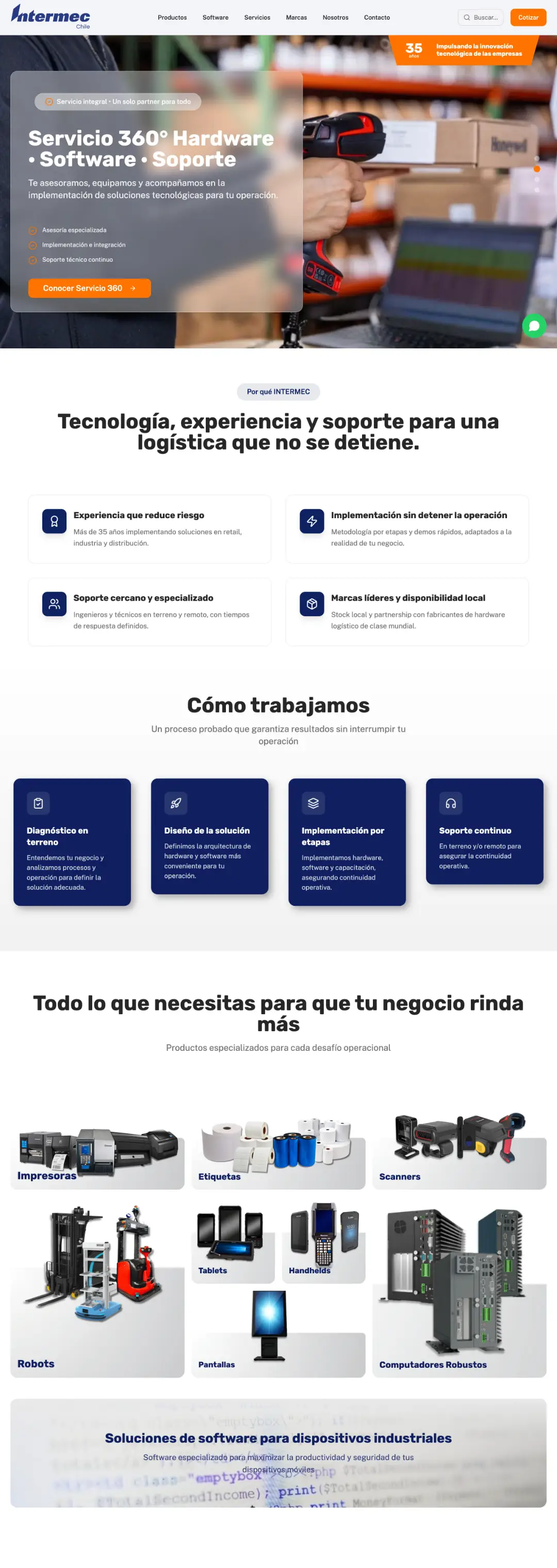 Captura de Intermec Chile — Servicios B2B · Logística